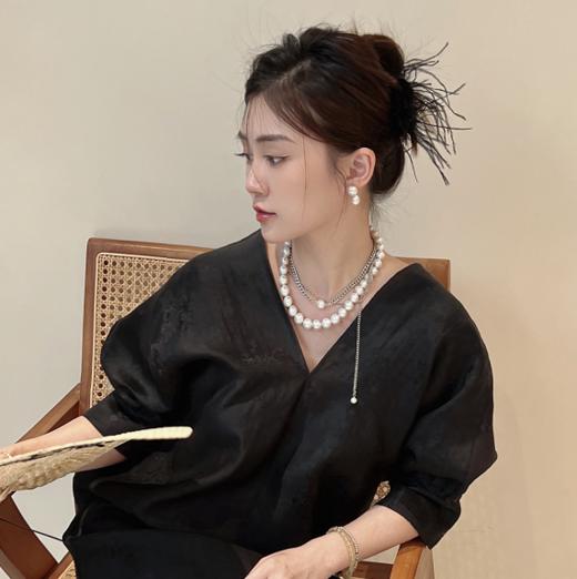 预售|纯天然珍珠 ins风巴洛克珍珠古巴链项链男女同款.潮快闪[福利品] 商品图2