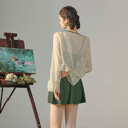 2023新款游泳衣女仙保守成人长袖温泉平角连体rbl25 商品图8