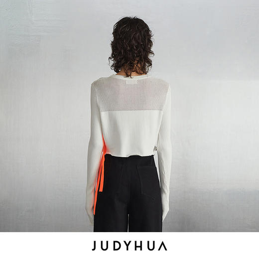 JUDYHUA 简短设计抽绳针织上衣 商品图3