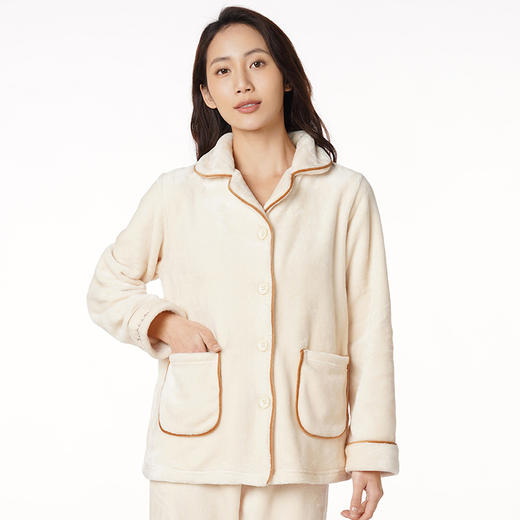 都市丽人睡衣亲情蜜语双面法兰绒家居服新年本命年红品LH20A9 商品图0
