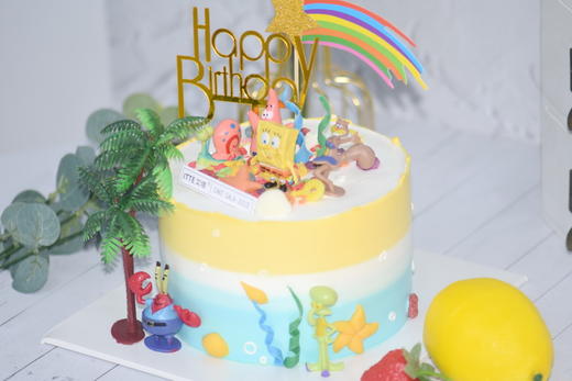 【海绵宝宝】动物奶油，新鲜水果夹心，我们都喜欢活泼热情的海绵宝宝;海绵宝宝永远都不会孤单，因为他有海大星… 商品图1