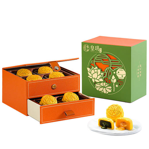 香港进口广港式皇玥 碧绿流心双辉月饼360g 商品图0