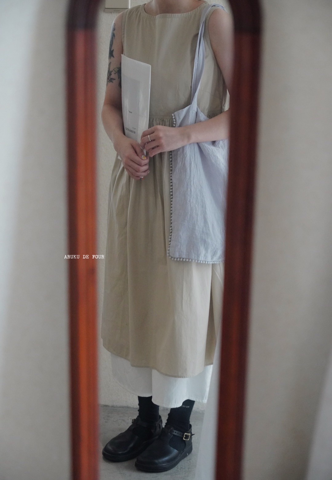 Francescaamamlabel卡其深蓝黑背心裙