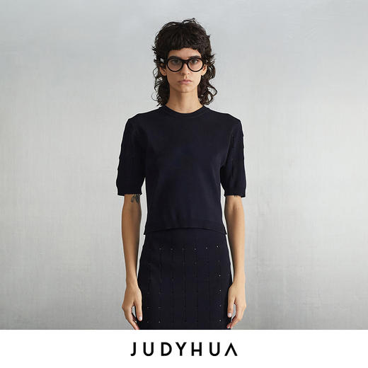 JUDYHUA 镂空袖设计针织上衣 商品图4