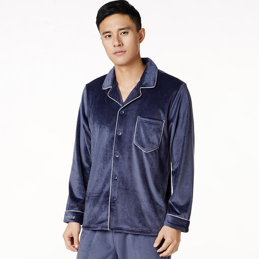都市丽人都市锋尚睡衣亲情蜜语海岛绒家居服男款FH20B1 商品图4