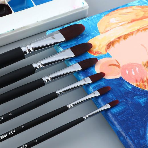 中盛画材 尼龙毛长杆圆峰水粉笔 G1630圆头油画笔水彩笔单支 商品图5