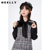 NEELLY纳俪假两件连衣裙女微透视衬衣拼接小香风直筒裙小个子NE2001DY377 商品缩略图0