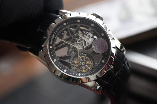 JB罗杰杜biEXCALIBUR王者系列白壳RDDBEX0393，45mm直径，皮表带，陀飞轮机芯，男士腕表，透底 商品图2