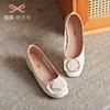 信诺一脚蹬单鞋低跟通勤简约舒适小皮鞋女夏款女士粗跟浅口妈妈鞋22Q1117-1 商品缩略图0