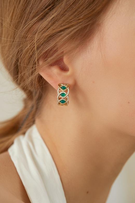 SOL DE VERANO Vintage Malachite 复古孔雀绿耳环 商品图0