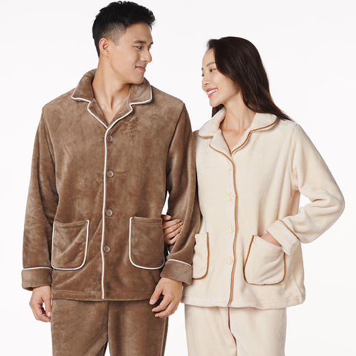 都市丽人睡衣亲情蜜语双面法兰绒家居服新年本命年红品LH20A9 商品图3