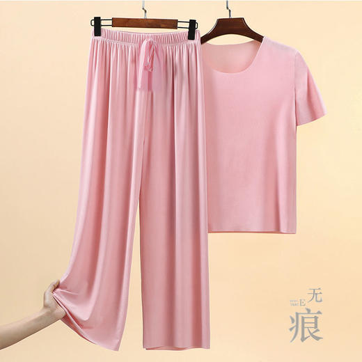 居家睡衣女夏休闲宽松冰丝家居服时尚外穿懒人套装网红阔腿裤rbl20 商品图0