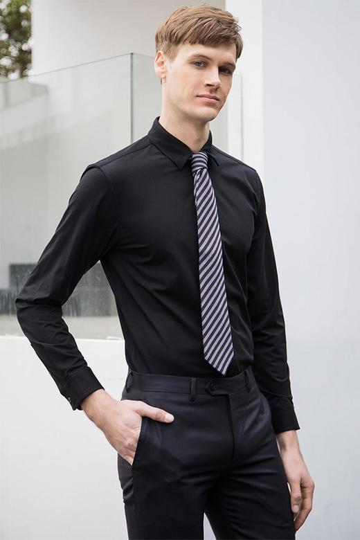 callisto黑色棉混纺衬衫 SQSTL110C 商品图1