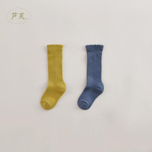 【马克珍妮 芦芙】春装 女童莫兰迪色纯棉花边袜子221813 商品图1