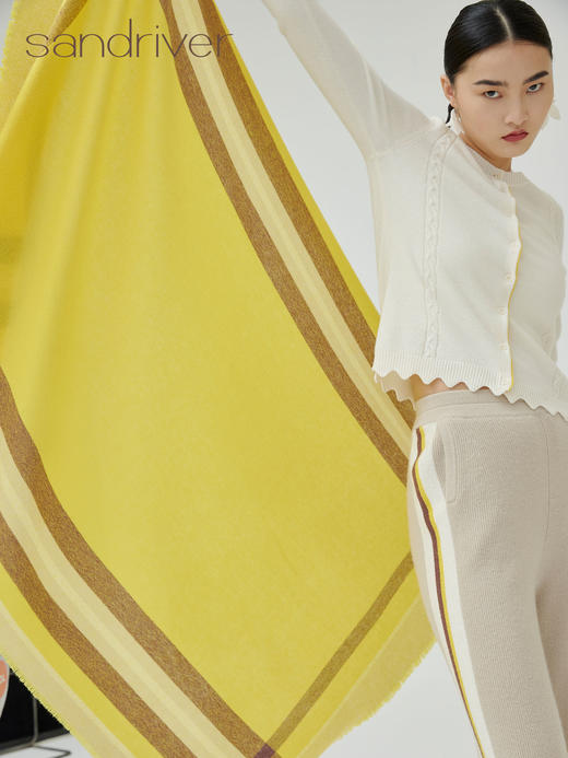 边框撞色羊绒披肩 SJF93P727B 商品图2