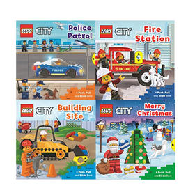 英文原版Lego city:Fire Station/Building Site/Merry Christmas乐高机关操作书消防局站/建筑工地4册生活系列玩具书低幼启蒙纸板