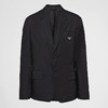 PRADA 普拉达 男士 Re-Nylon 再生尼龙珐琅金属三角徽标单排扣夹克西服 黑色 SD099 1WQ8 F0002 商品缩略图0