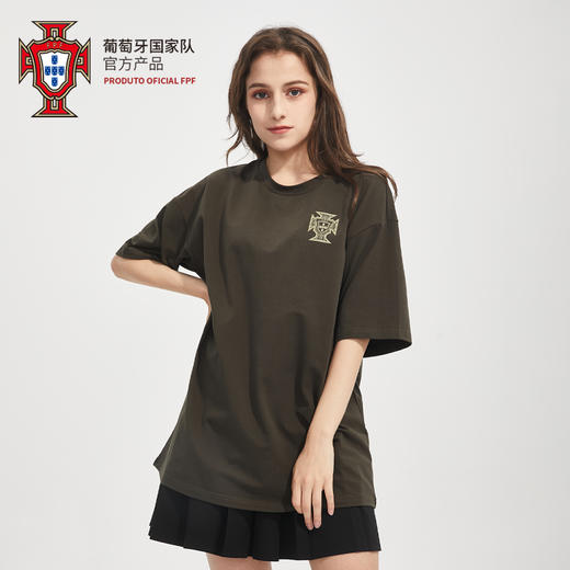 葡萄牙国家队官方商品丨绿色运动休闲罗球迷潮牌宽松短袖T恤C 商品图4