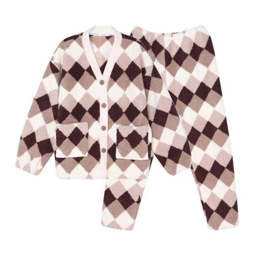 都市丽人舒适外出女士睡衣高端臻品米粒绒家居服新年本命年红品LH21L4 商品图5