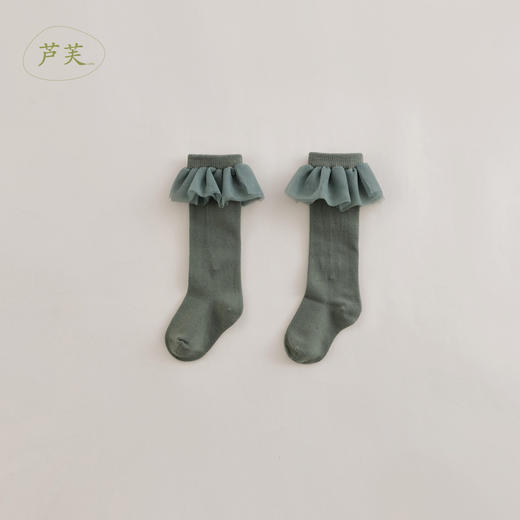 【 马克珍妮 芦芙】女童网纱花边中筒袜 儿童袜子221810 商品图2