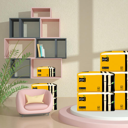 「整箱56包」56包整箱装抽纸竹浆本色纸巾居家日用便携餐巾纸面巾纸抽清洁工具卫生纸 商品图1