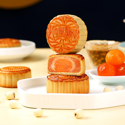 【月享中秋】鲜品屋月饼中秋节礼盒蛋黄莲蓉多口味(广式+苏式)8饼6味 鲜品秋月710g 商品图5