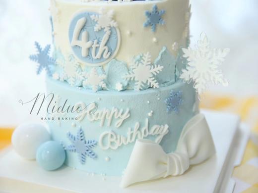 女孩款 冰雪奇缘主题 艾莎公主 周岁双层蛋糕 商品图2