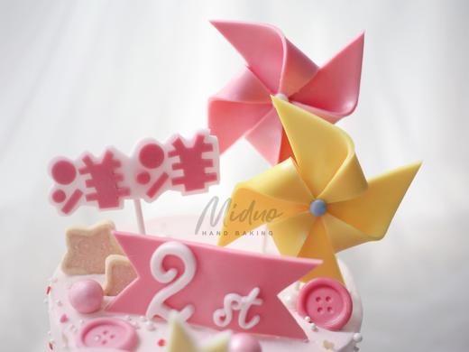 女孩款 小猪佩奇 粉色 周岁 卡爱 手工糖牌 翻糖蛋糕 商品图1