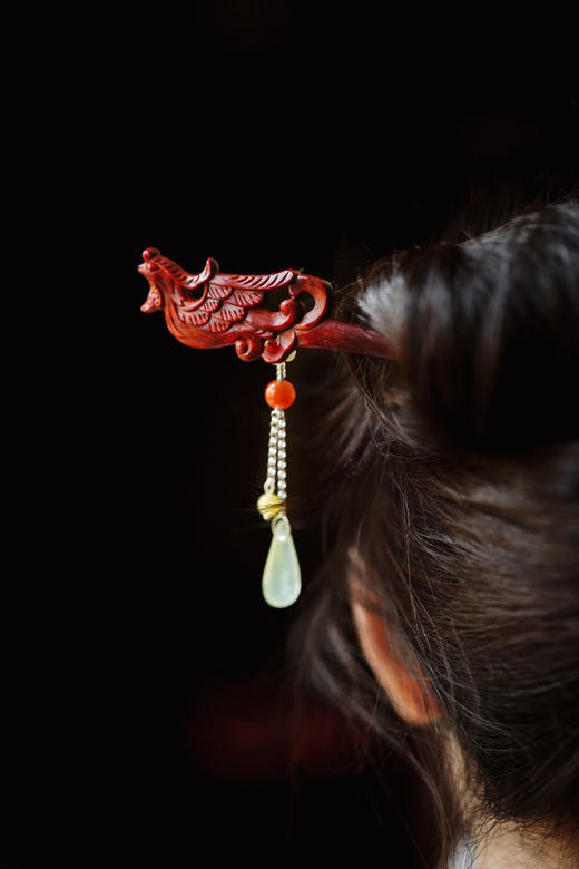 【青山特惠】小叶紫檀【凤】发簪 s20 商品图6