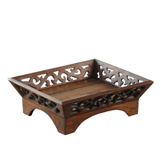 泰式水果盘木质中式客厅创意复古实木果盘茶几餐桌简约干果盘 商品图4