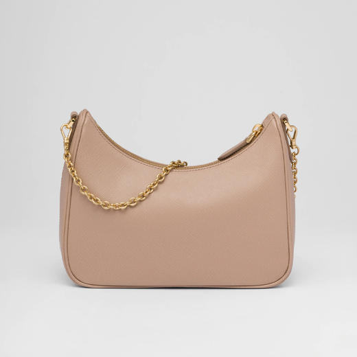 PRADA 普拉达 女士 2005年再版 Saffiano 皮革珐琅金属三角形徽标三合一子母单肩包 粉色 1BH204 NZV F0MUH V2M 商品图1