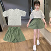 MTFZ新款女童时尚洋气棉麻波点短袖上衣短裤两件套 商品缩略图2