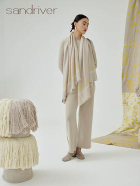 边框撞色羊绒围巾 SJF93P707A