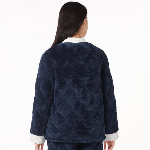 都市丽人舒适外出女士睡衣高端臻品长毛绒夹棉家居服LH21J2 商品图3