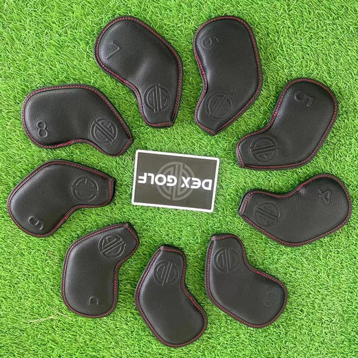 DEXGOLF韩国高尔夫铁杆套杆头套10件装油边工艺球杆帽套保护套 商品图2