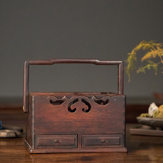 清 红木提梁文房盒 商品图0