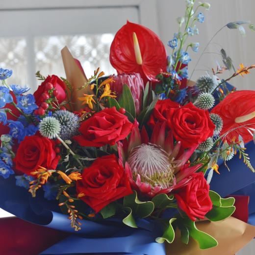 《繁华似锦》红色帝王红掌花束 商品图7