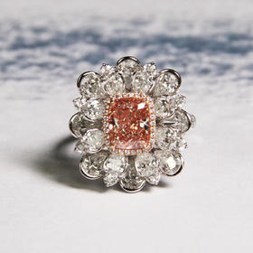 天然粉钻戒指2.01克拉