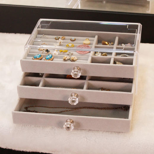 带盖首饰收纳盒耳钉耳环收纳盒子饰品防尘耳夹耳坠耳棒整理珠宝箱 商品图7