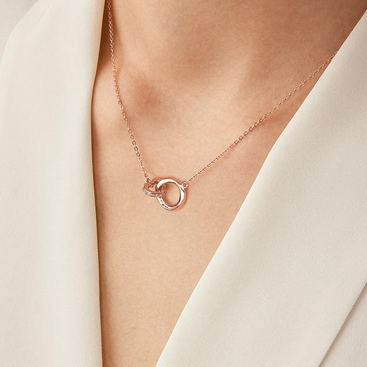 【浪漫造型，爱意惊喜】莫比乌斯项链，轻奢小众高ji设计，ins学生纯银双环锁骨链七夕情人节礼物 商品图8