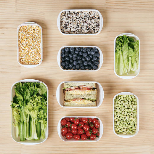 【冰箱保鲜盒5个装】三浦植造带盖保鲜盒冰箱收纳盒/密封盒可微波炉加热食品级pp材质可收纳食材果蔬各种坚果零食一组4个规格5个装 商品图1