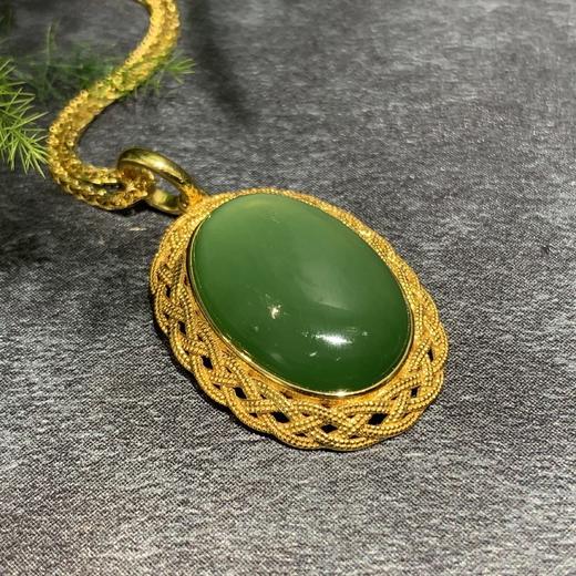 【御珠宫坊】金镶碧玉吊坠 商品图3