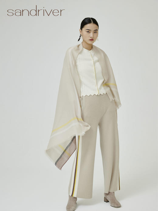 边框撞色羊绒披肩 SJF93P707B 商品图2