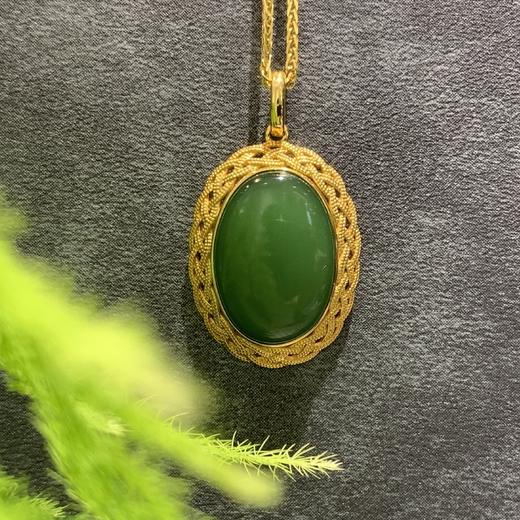 【御珠宫坊】金镶碧玉吊坠 商品图0