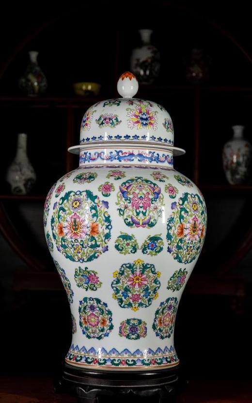 斗彩团花纹将军罐 商品图0