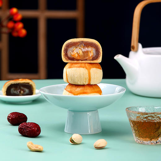 【月享中秋】鲜品屋月饼中秋节礼盒蛋黄莲蓉多口味(广式+苏式)8饼6味 鲜品秋月710g 商品图3