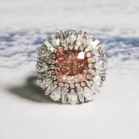 天然粉钻戒指6.03克拉