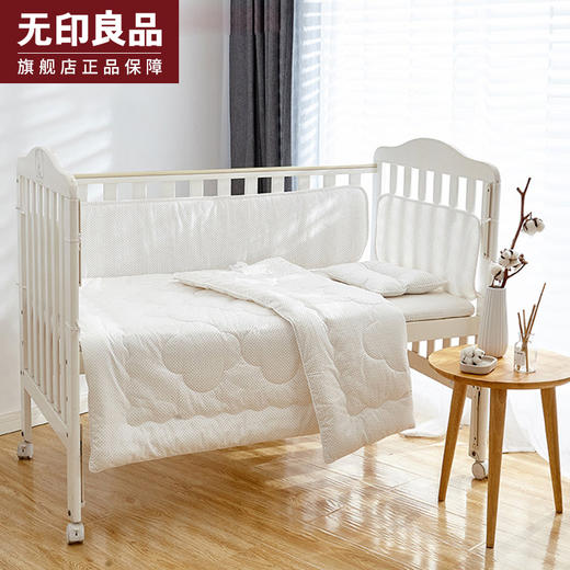 全棉婴幼儿被子件套纯棉可机洗全棉男女件套床帏枕套被子套装 无印良品正品 商品图0