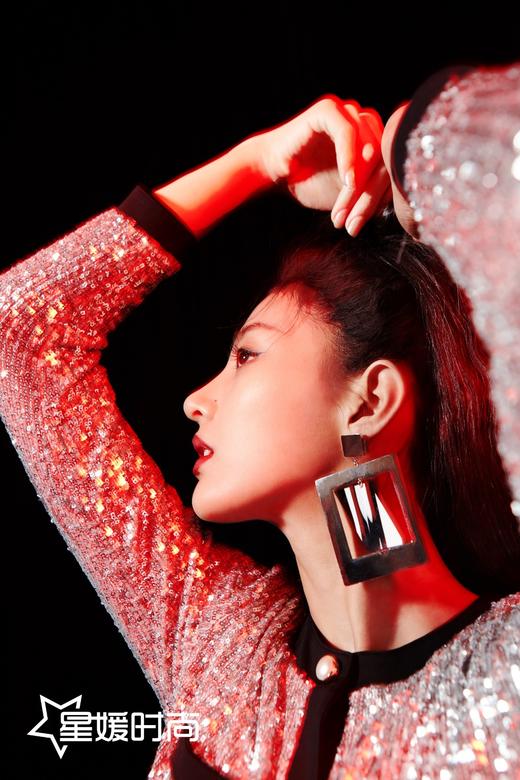 斑马纹几何撞色耳环 商品图2