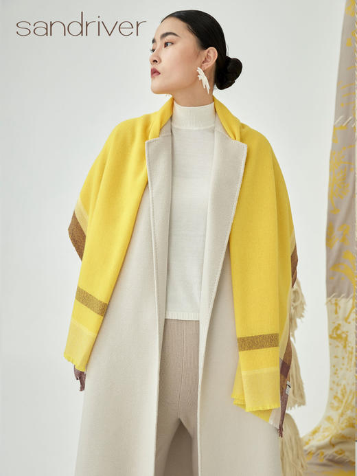 边框撞色羊绒围巾 SJF93P727A 商品图1